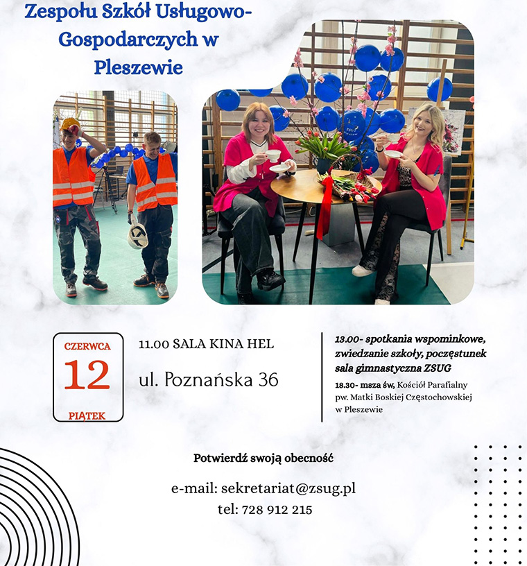 140 lat ZSUG w&nbsp;Pleszewie - zapraszamy 12 czerwca 2026 roku
